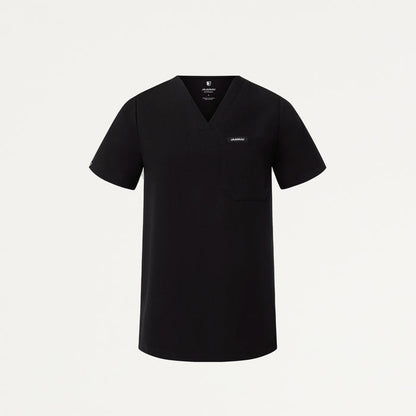 JAANUU Rhena Essential 1 pocket Scrub Top Black - Get Scrubbed