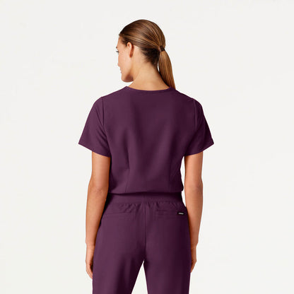 JAANUU Rhena Essential 1 pocket Scrub Top Deep Eggplant - Get Scrubbed