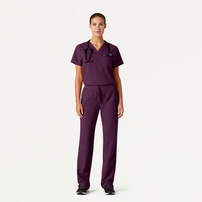 JAANUU Rhena Essential 1 pocket Scrub Top Deep Eggplant - Get Scrubbed