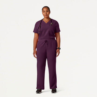 JAANUU Rhena Essential 1 pocket Scrub Top Deep Eggplant - Get Scrubbed