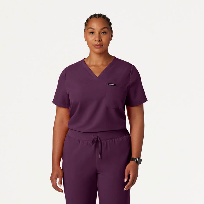 JAANUU Rhena Essential 1 pocket Scrub Top Deep Eggplant - Get Scrubbed