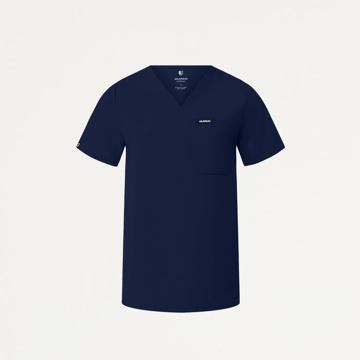 JAANUU Rhena Essential 1 pocket Scrub Top Midnight Navy - Get Scrubbed