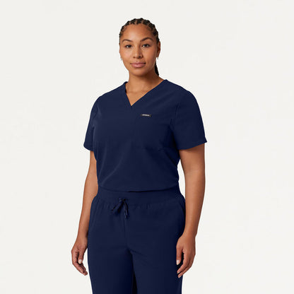 JAANUU Rhena Essential 1 pocket Scrub Top Midnight Navy - Get Scrubbed