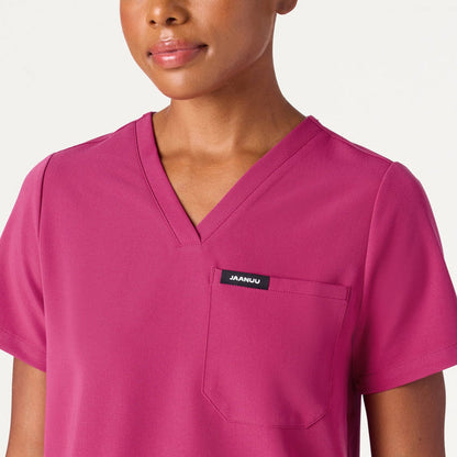 JAANUU Rhena Essential 1 pocket Scrub Top Wild Berry - Get Scrubbed