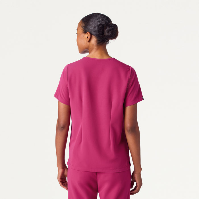 JAANUU Rhena Essential 1 pocket Scrub Top Wild Berry - Get Scrubbed