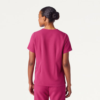 JAANUU Rhena Essential 1 pocket Scrub Top Wild Berry - Get Scrubbed