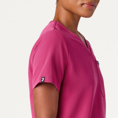 JAANUU Rhena Essential 1 pocket Scrub Top Wild Berry - Get Scrubbed