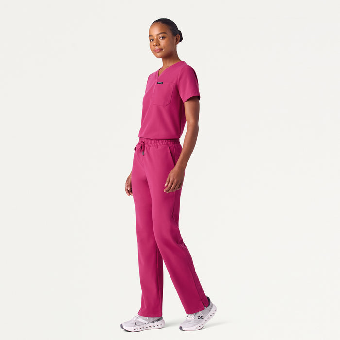 JAANUU Rhena Essential 1 pocket Scrub Top Wild Berry - Get Scrubbed