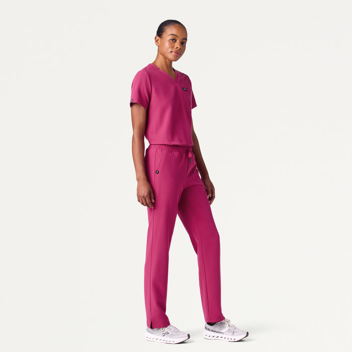 JAANUU Rhena Essential 1 pocket Scrub Top Wild Berry - Get Scrubbed