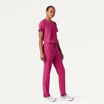 JAANUU Rhena Essential 1 pocket Scrub Top Wild Berry - Get Scrubbed