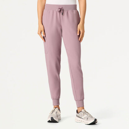 JAANUU Silex Knit-Waist Scrub Jogger Blossom Pink - Get Scrubbed