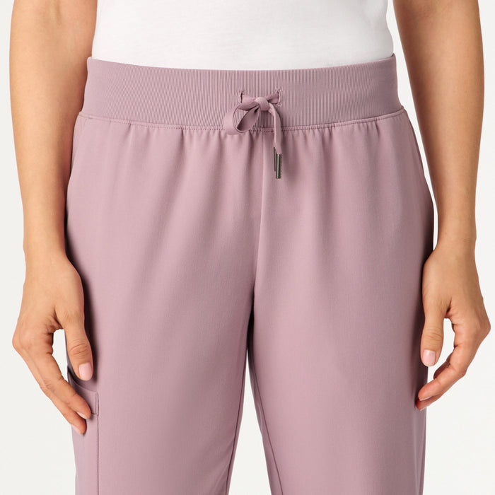 JAANUU Silex Knit-Waist Scrub Jogger Blossom Pink - Get Scrubbed