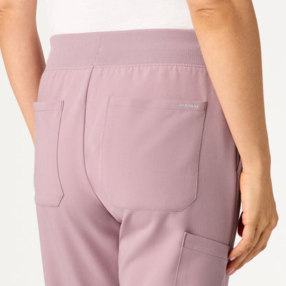 JAANUU Silex Knit-Waist Scrub Jogger Blossom Pink - Get Scrubbed