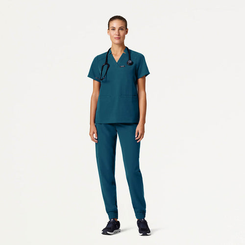 JAANUU Silex Knit - Waist Scrub Jogger Caribbean Blue - Get Scrubbed
