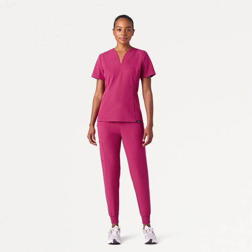 JAANUU Silex Knit-Waist Scrub Jogger Wild Berry - Get Scrubbed