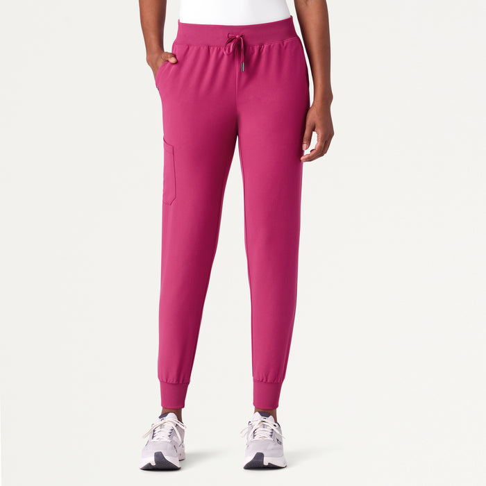 JAANUU Silex Knit-Waist Scrub Jogger Wild Berry - Get Scrubbed