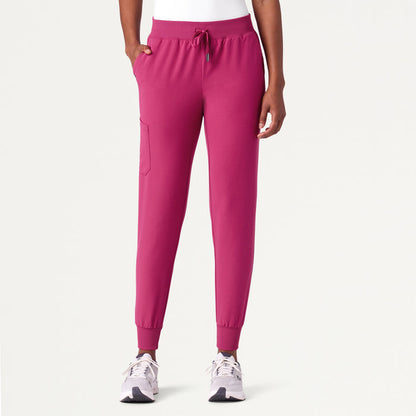 JAANUU Silex Knit-Waist Scrub Jogger Wild Berry - Get Scrubbed