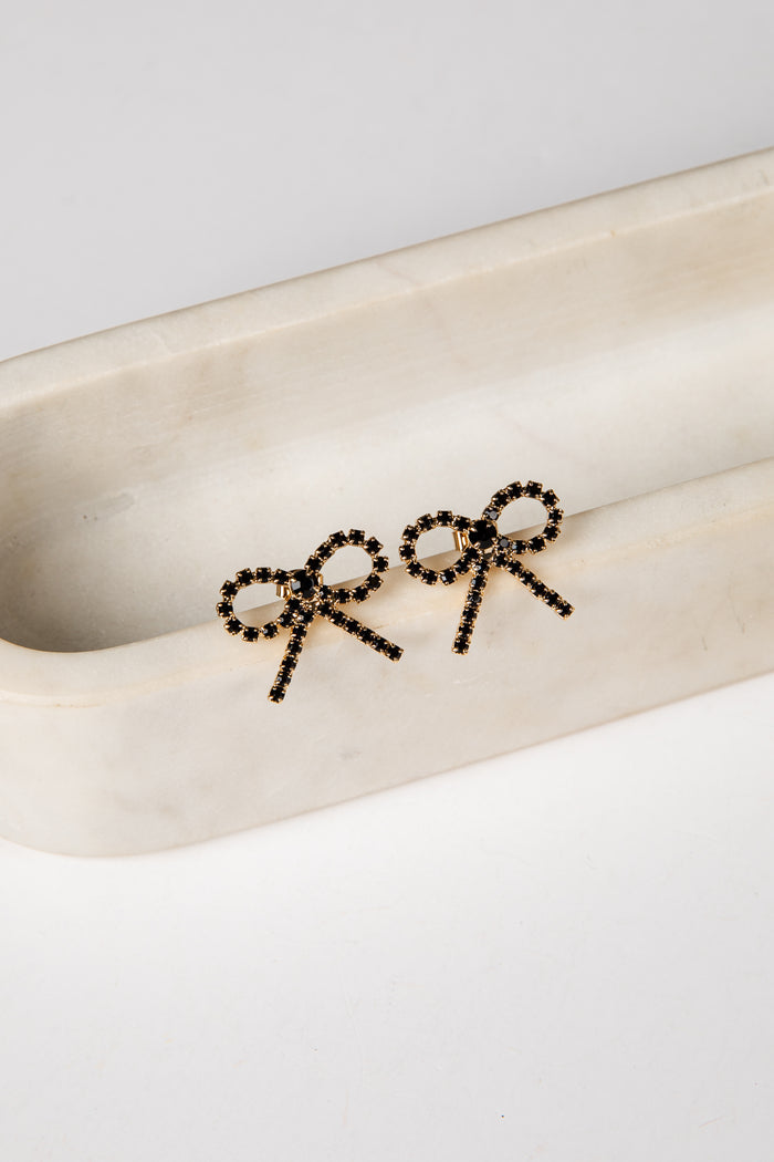 black bow earrings