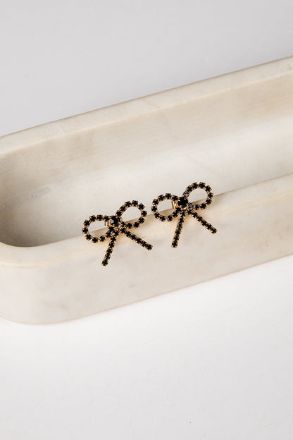 black bow earrings