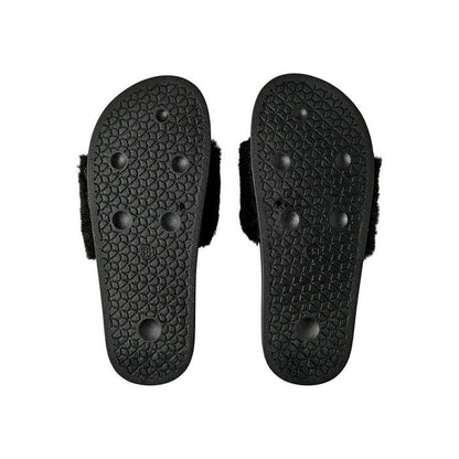 Jewel Fur Slipper [Black] #FW32 Large