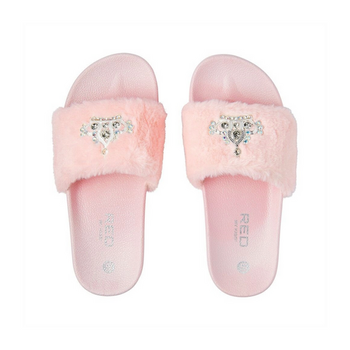 Jewel Fur Slipper #FW33 [Pink] Small