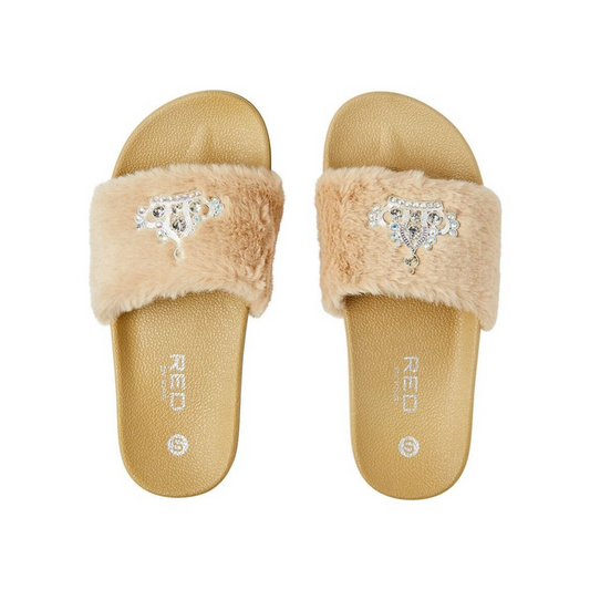 Jewel Fur Slipper #Fw36 [Caramel] Small