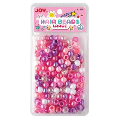Joy Round Hair Beads Large, 240 Count, Assorted Purple & Pink