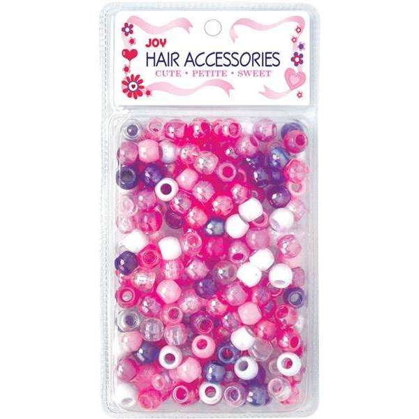 Joy Round Hair Beads Large, 240 Count, Assorted Purple & Pink