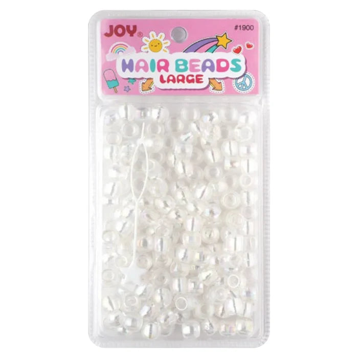 Joy Round Hair Beads Large, 240 Count, Clear