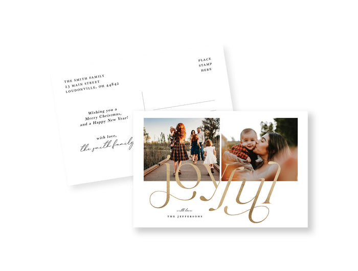 Joyful Gold Postcard
