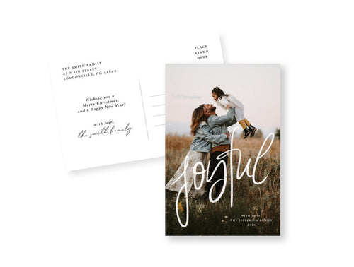 Joyful Script Postcard