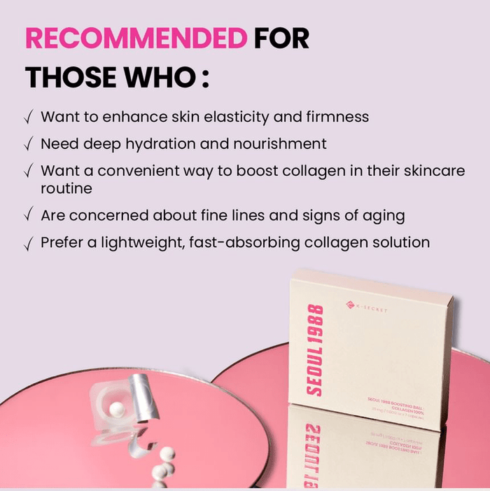K - Secret SEOUL 1988 Boosting Ball : Collagen 100% (7 capsules) كرة تعزيز كي سيكريت سيول 1988: كولاجين 100% - Princess Cosmetics Qatar