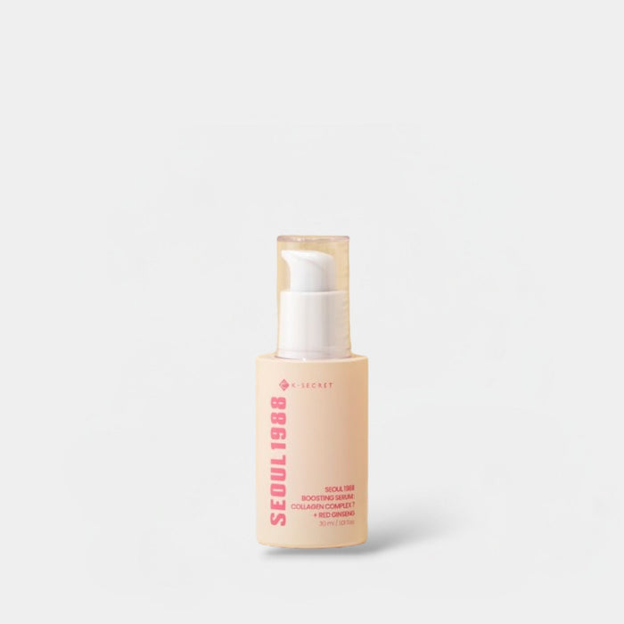 K - Secret Seoul 1988 Boosting Serum: Collagen Complex 7 + Red Ginseng 30ml سيروم كي سيكريت سيول ١٩٨٨ المعزز: مركب الكولاجين ٧ + الجينسنغ الأحمر - Princess Cosmetics Qatar