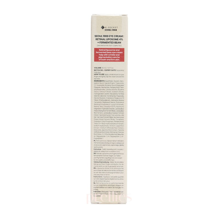K-secret Eye Cream : Retinal Liposome 4% + Fermented Bean 30ml
