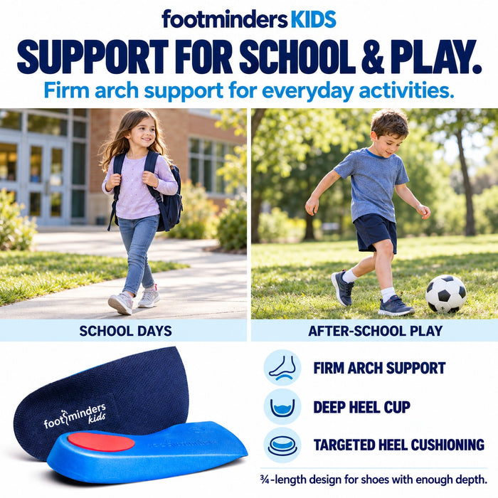 Kids Orthotic Insoles for Arch Support and Growing Feet - Footminders KIDS