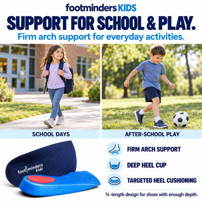 Kids Orthotic Insoles for Arch Support and Growing Feet - Footminders KIDS