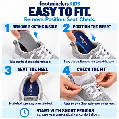 Kids Orthotic Insoles for Arch Support and Growing Feet - Footminders KIDS