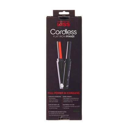 KISS Cordless Flat Iron Rouge Portable Hair Straightener 3/4" - ikatehouse