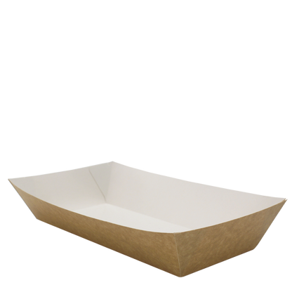 Premium Kraft Food Tray showcasing eco-friendly design with a Soya based lining, ideal for stylishly serving snacks and desserts at any event.