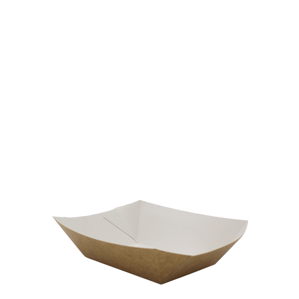 Eco-friendly Kraft Food Tray made from high-quality, recyclable food-grade paper board with a soya-based lining, perfect for stylishly serving snacks and desserts.