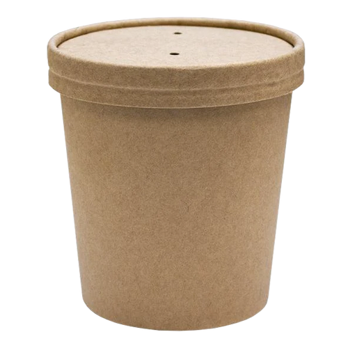 Dispo Soup Containers 26oz / Lids Included / 500 Containers Kraft Heavy Duty Containers