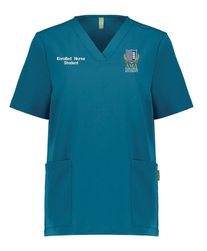 Ladies Teal Scrub Top