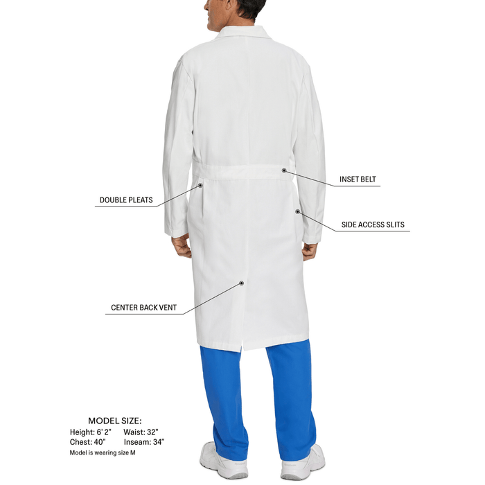 LANDAU Men's 3-Pocket Full-Length White Lab Coat - 3138 - Fine Scrubs