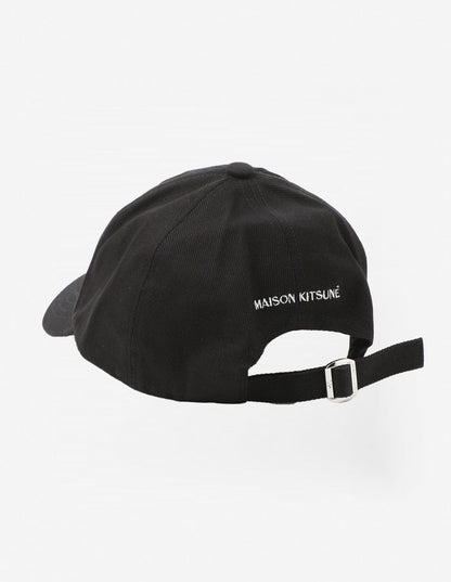 Large Fox Head Embroidery 6p Cap Black
