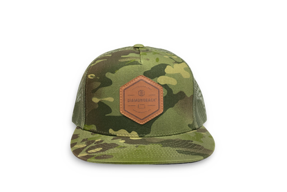 Leather Seal MultiCam® Flat Brim Trucker Hat