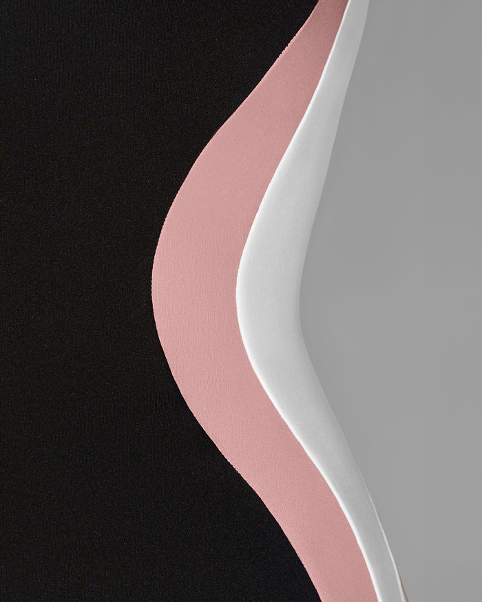 Fabric swatch of the contour panels on Lifty - Contour Black/Rose/White
