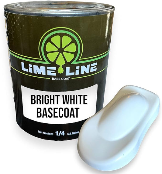 LiME LiNE Automotive Basecoats, 1k Urethane Base Coat Color White Basecoat - 1 Quart / 1 Gallon