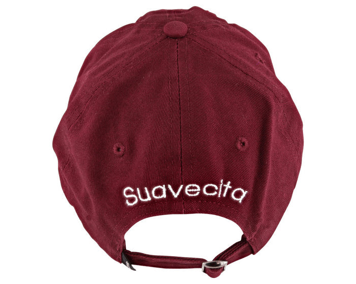 Women's Burgundy Hat With Cita Lipstick Patch - Back