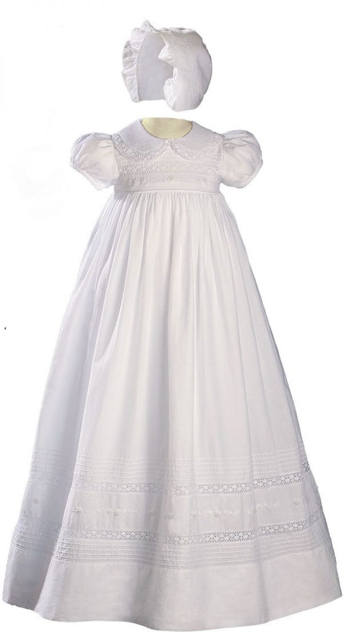 LTMA 32" Lace & Cotton Gown w/ Collar