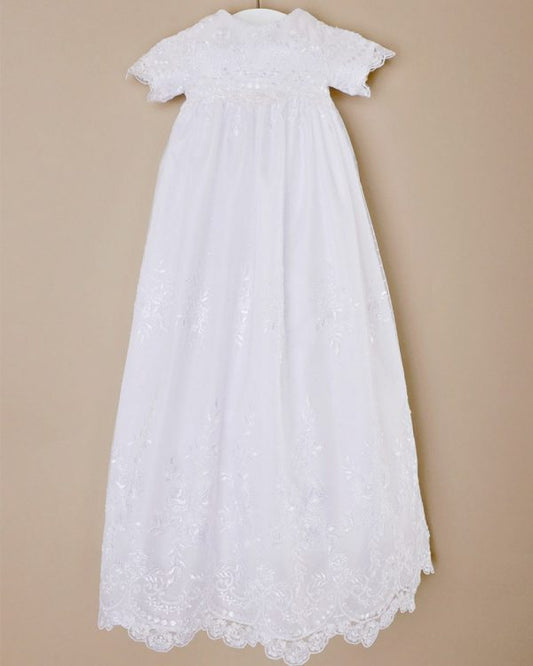 LTMA Lillian Venise Lace Gown W/ Shawl & Bonnet